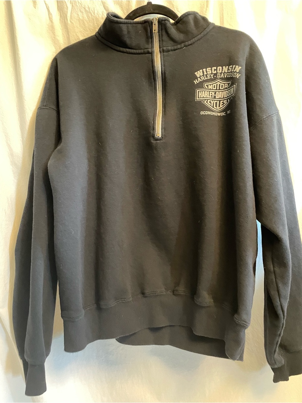 Harley-Davidson Skull Eagle Quarter Zip Sweatshirt Black XL